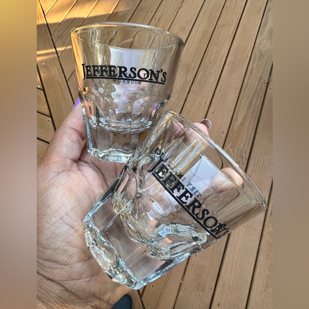 Set of 2 Jefferson’s Very Small Batch Bourbon Double Shot Glasses